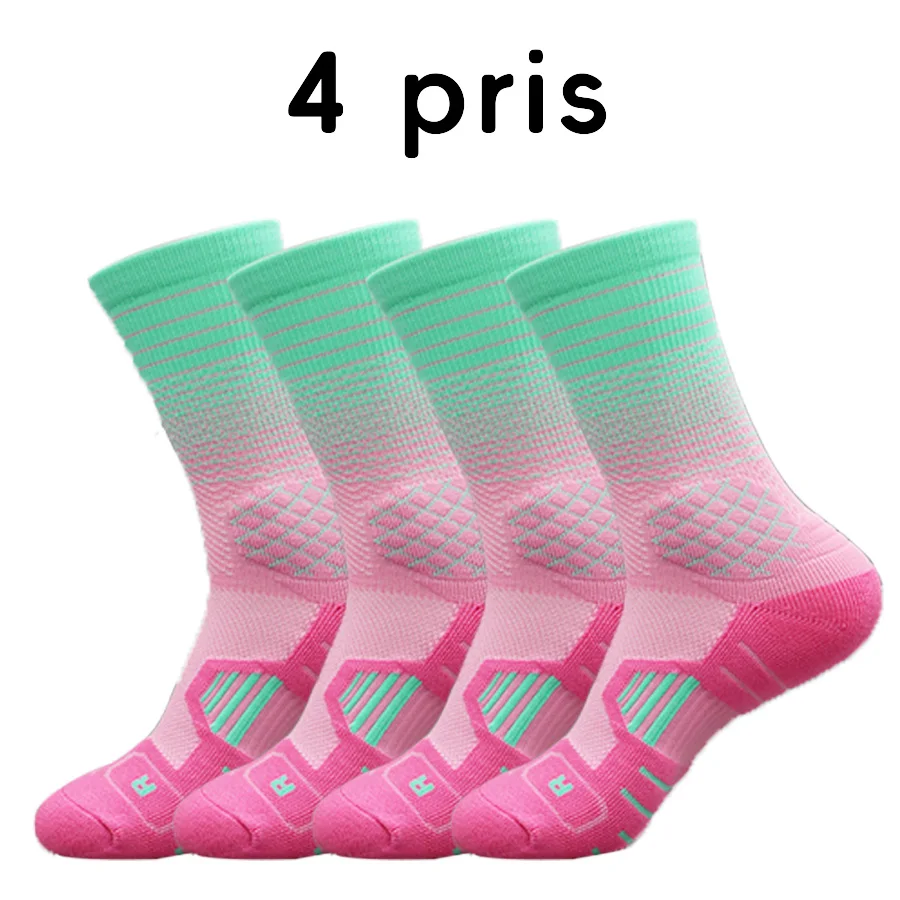 4 pairs Men's High Tube Professional Practical Basketball Socks Contrast towel bottom thickened shock absorption Women  football