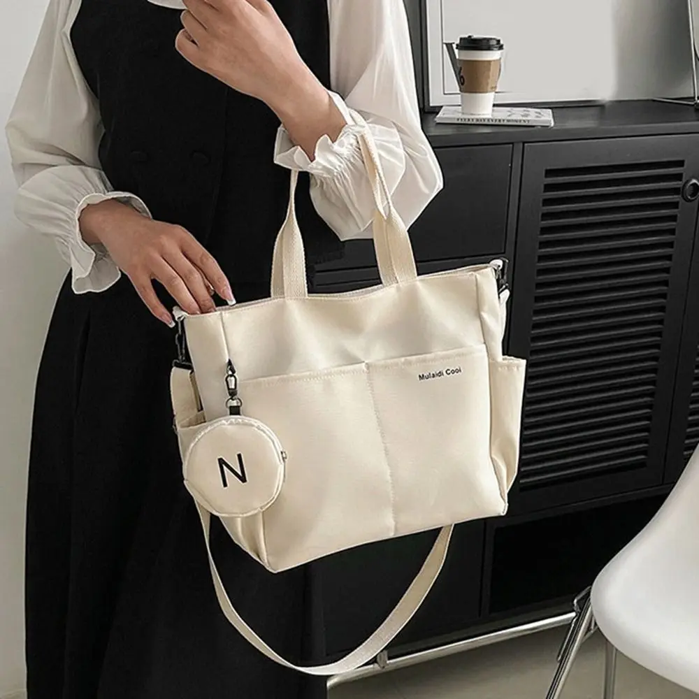 حقيبة أكسفورد ذات سعة كبيرة، حقيبة كتف مقاومة للماء وخفيفة الوزن مع محفظة دائرية للعملات المعدنية وحقيبة كروس للعمل #2