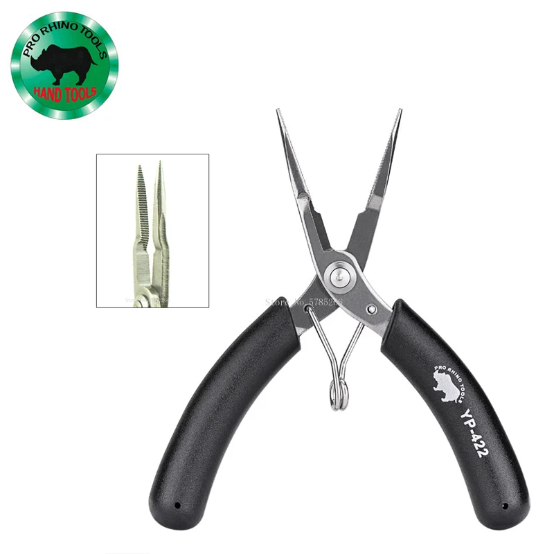 Japan RHINO Mini Sharp Nose Pliers YP-422 Mini 4.5-inch Teeth Sharp Nose Pliers Slender With Shear Function