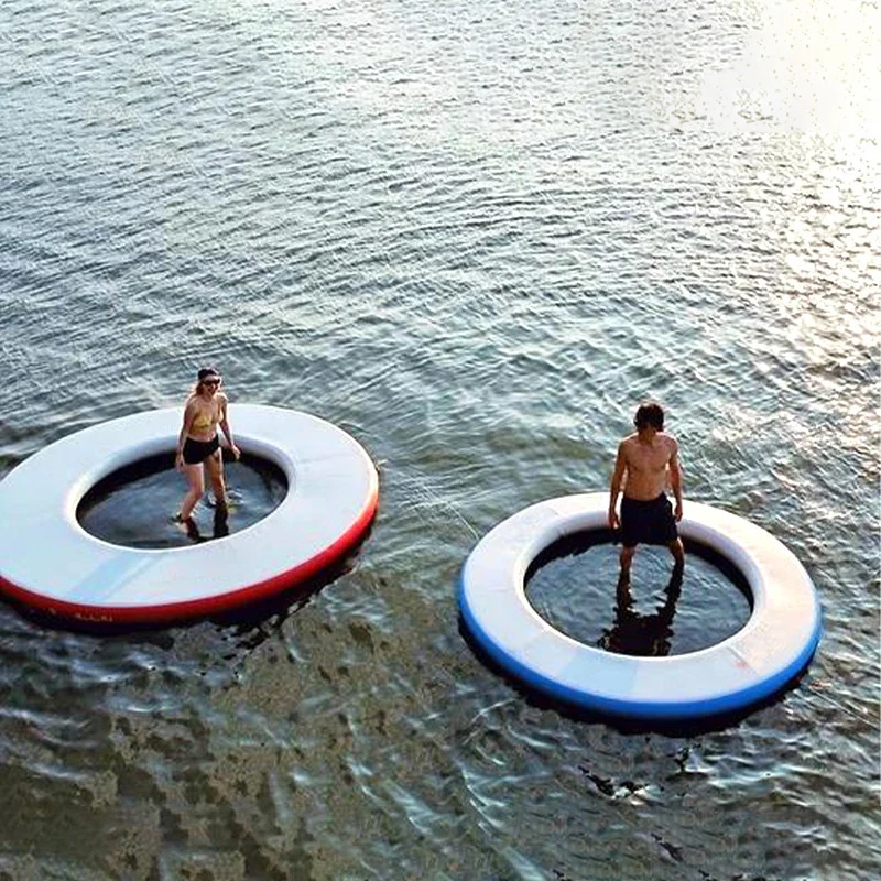 OEM/ODM Customized 8ft 10ft Inflatable Floating Water Hammock with Circular Mesh