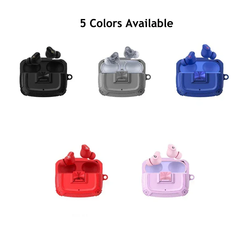 

Suitable For Beats Studio Buds /Buds+ Carbon Fiber Shockproof Case Conjoined hard shell protective cover Case Safety Lock Cover