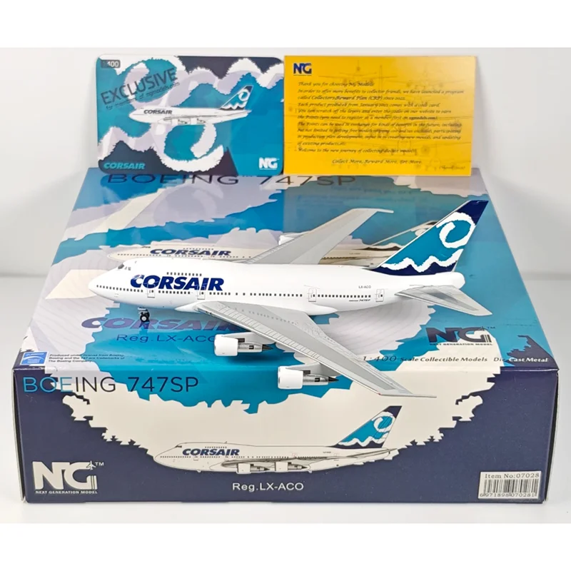 NG モデル ダイキャスト 1/400 スケール 07028 コルシカ B747SP LX-ACO 合金航空機モデル グッズ装飾