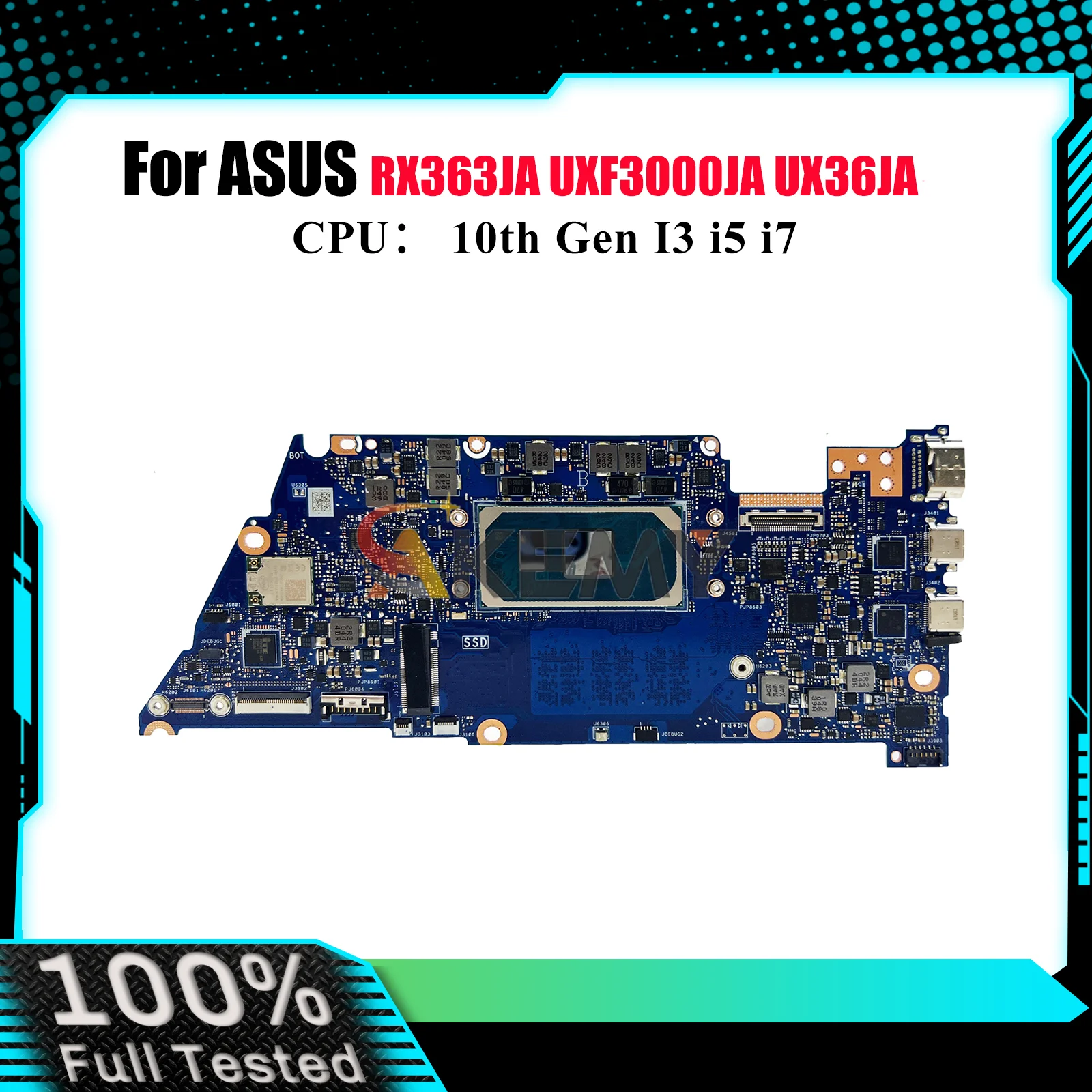

UX363JA Материнская плата для ноутбука ASUS ZenBook UX363 RX363JA BX363JA UXF3000JA UX36JA Материнская плата с 10-го поколения I3 i5 i7 tests OK stk