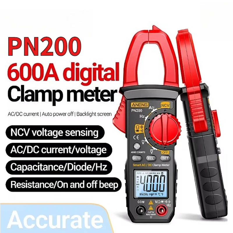 

Детектор напряжения с зажимом, измеритель сопротивления напряжения с автоматическим определением диапазона, 4000 отсчетов, ЖК-дисплей с подсветкой, умная голосовая трансляция для электрика