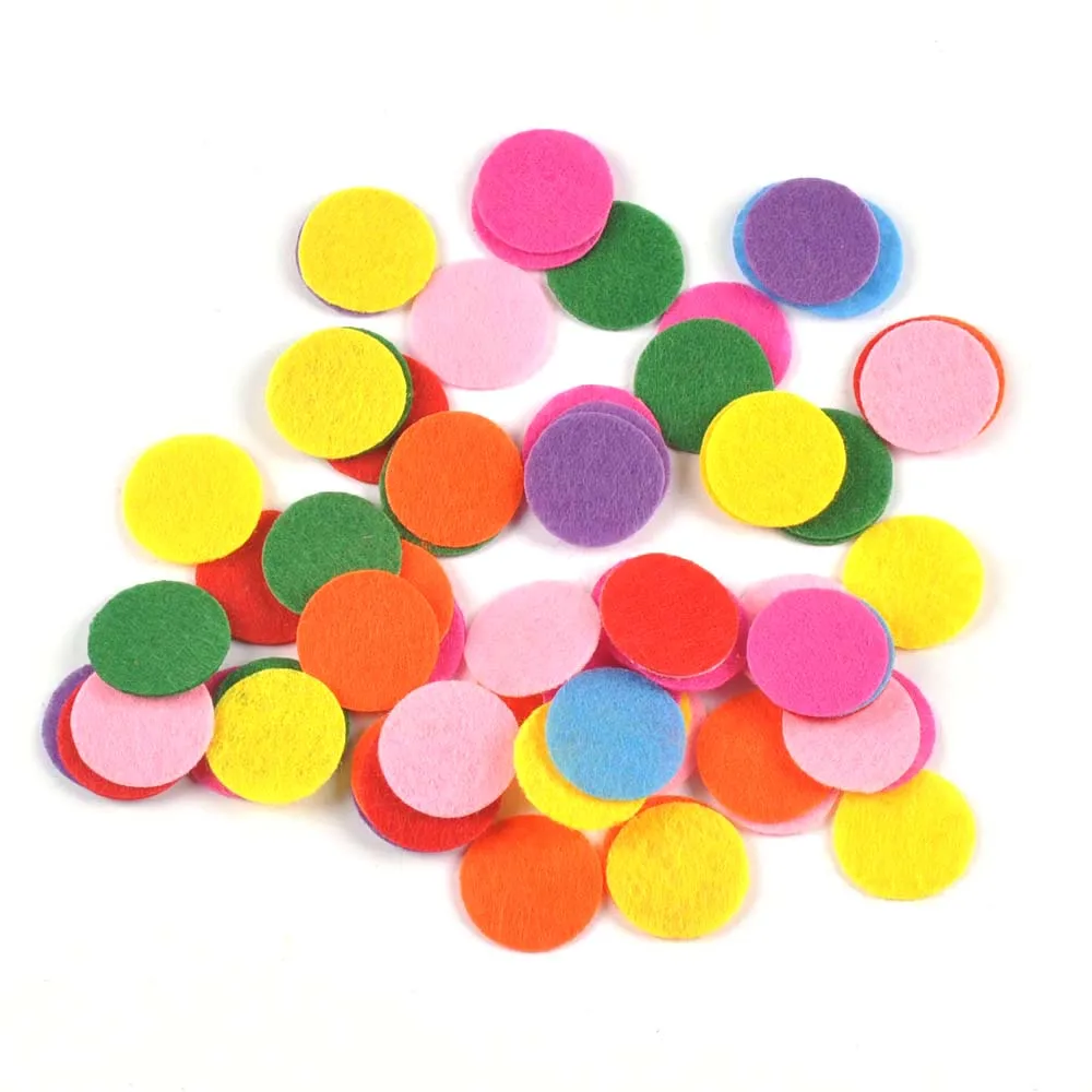 200Pcs Colorful Round Felt Patches DIY Sew-On Handmade Crafts Sewing Fabric Badges Apparel Appliques Accessory Clothing Decor