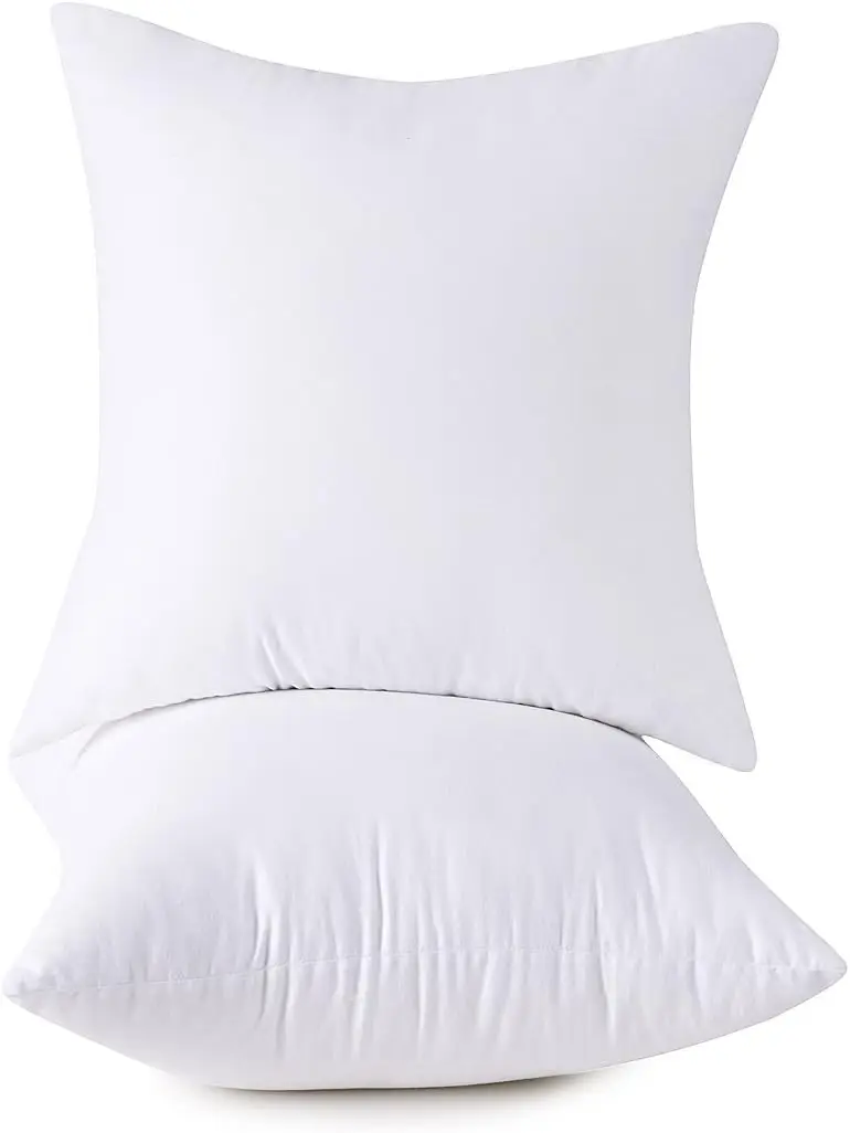 

Throw Pillow Inserts, 18X18 H Decorative For Sofa, Bed And Chair, Cotton Cover, Set Of 2, White