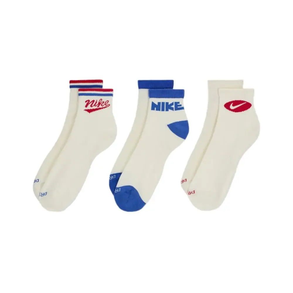 

Nike Men's 3-Pack Socks: Comfortable, Stylish, Versatile, and Breathable; Soft, Casual-Sport Short Socks HJ9340-901