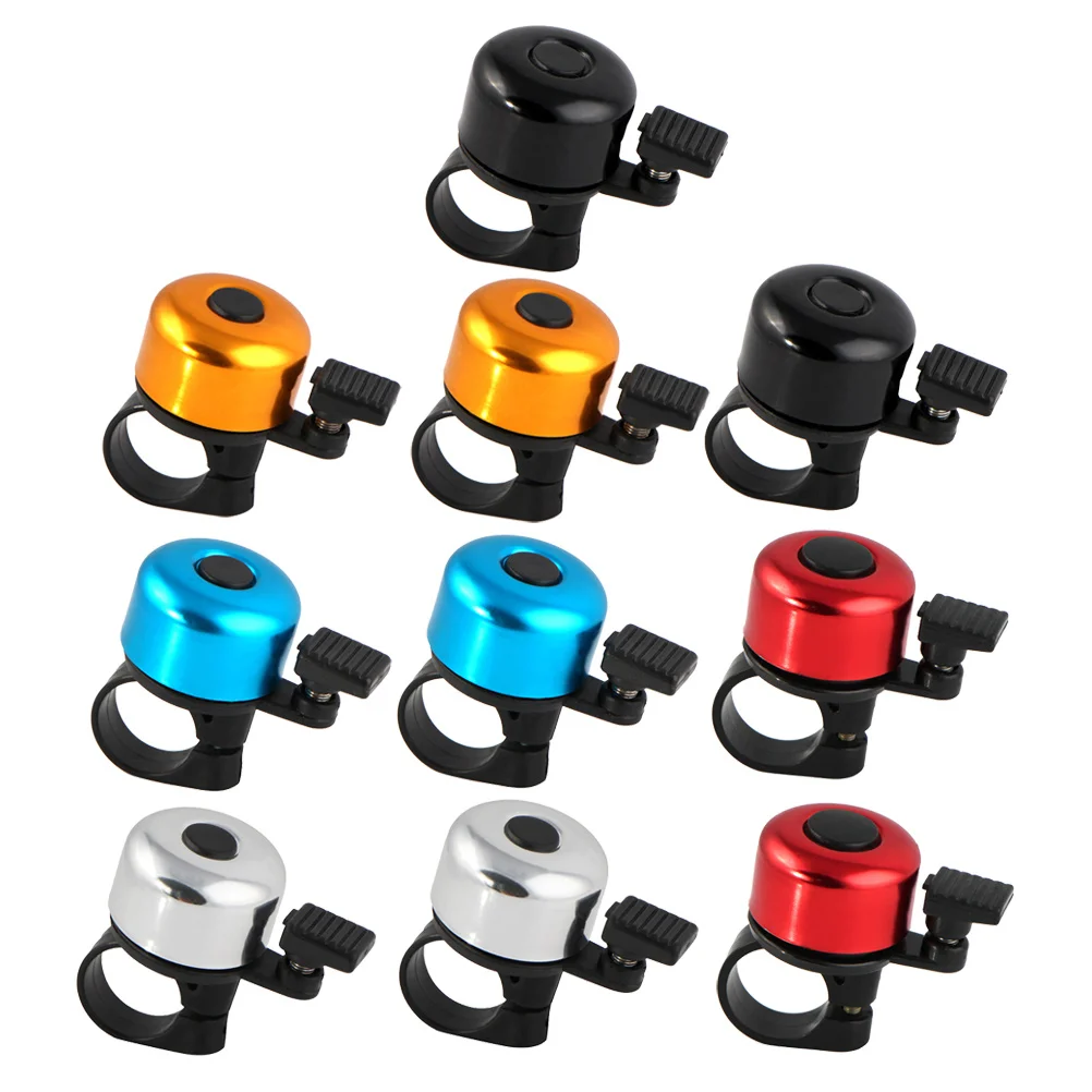 

10pcs Mini Bike Loud Melodious Thumb For Road Scooter Mountain Bike Durable Alloy Bicycle Bell Clear Sound Colorful