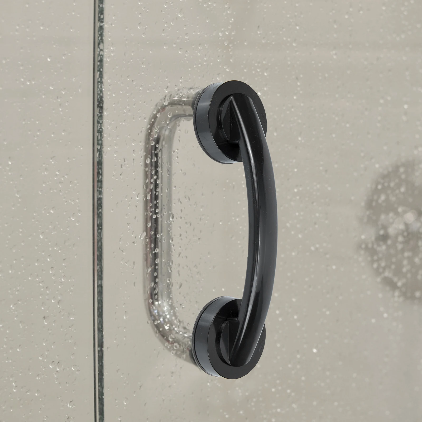 

Premium No Drilling Abs Adhesive Shower Handle Strong Bearing Capacity Bathroom Grab Bar For Home Hotel Glass Wall Use Easy