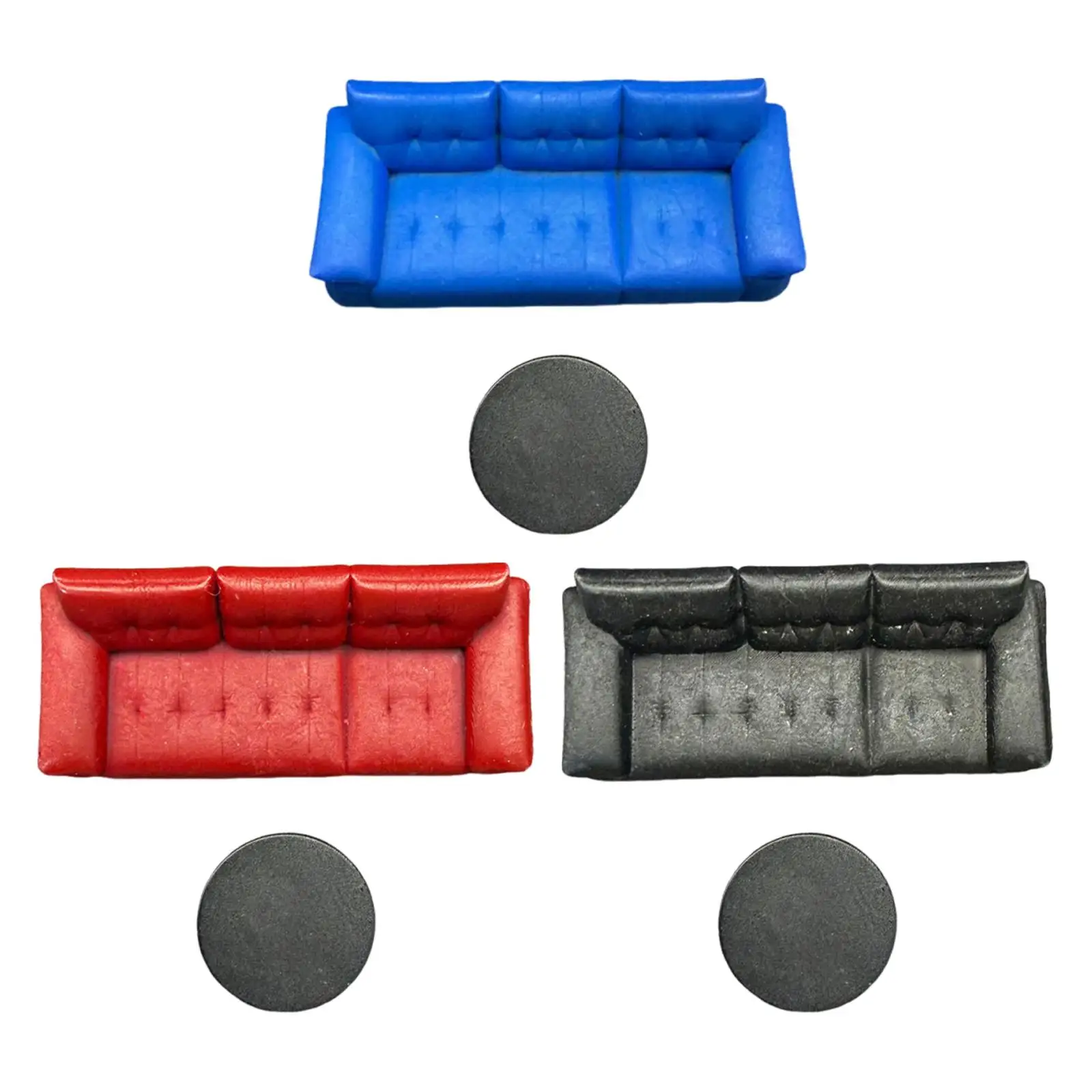 

1/64 Sofa and Table Model, Miniature Furniture Model, Auto Repair Shop Scene Decor for DIY Scene