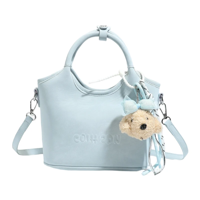 

Chic Simple Casual Diaper Bag: Women's Leather Shoulder Bag, Spacious Shopper Tote With Famous Designer Letter Logo