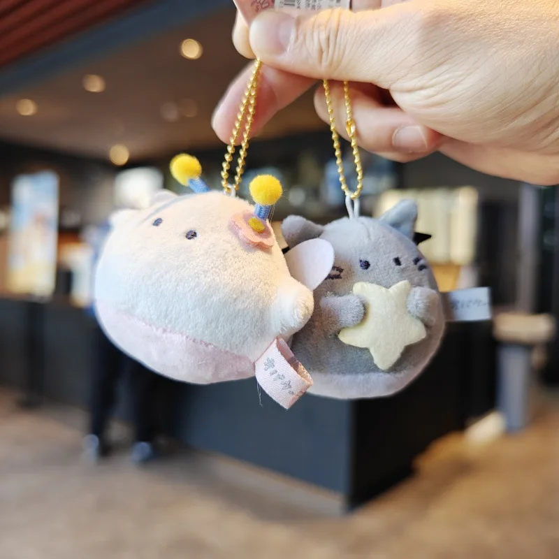 new Cute little cat backpack doll, wrist popping circle, children's wristband, plush toy doll, raccoon pendant, girl
