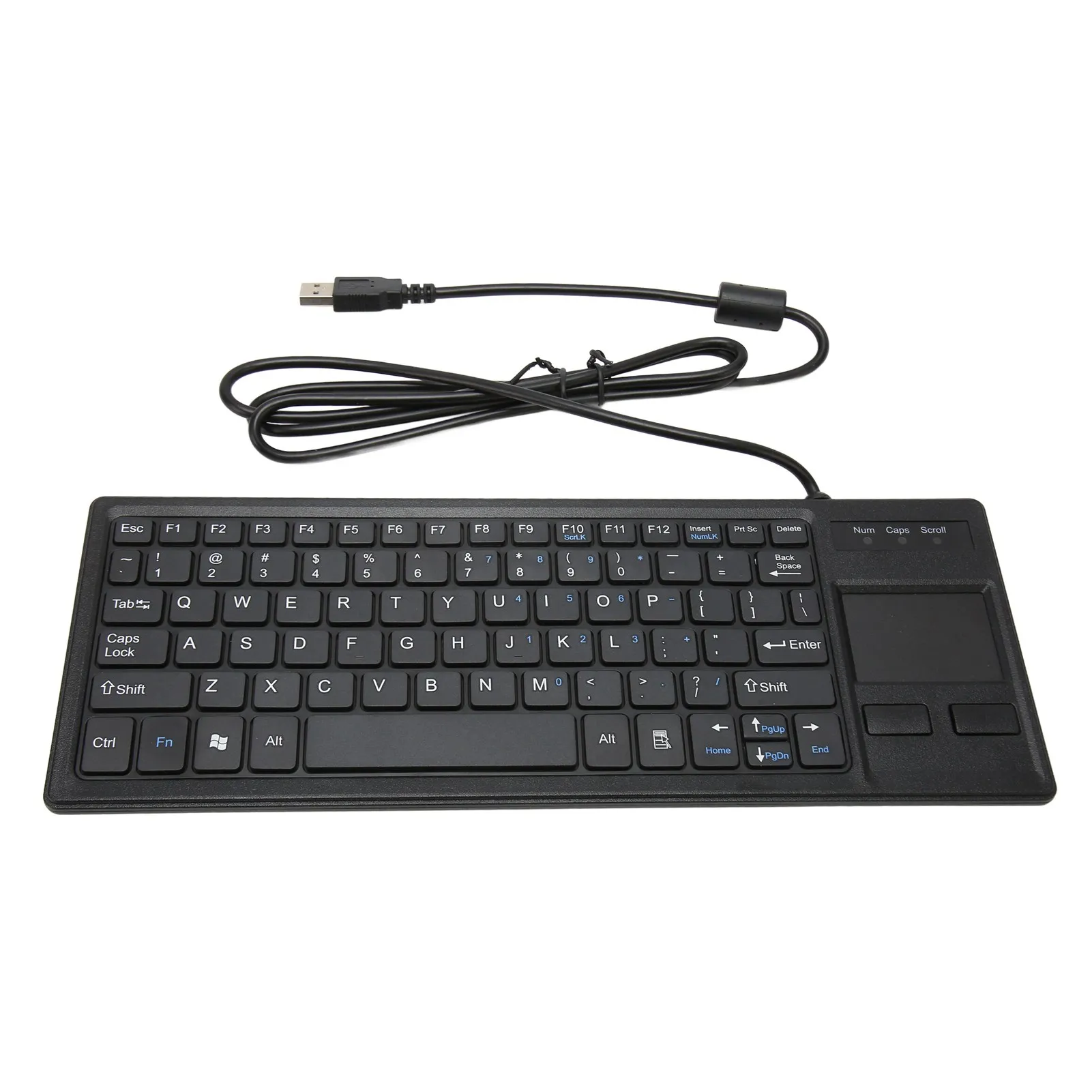 Teclado de toque ultra fino com fio, Conexão USB, Suporta gestos básicos, Compacto ABS para Food Service, Fabricação