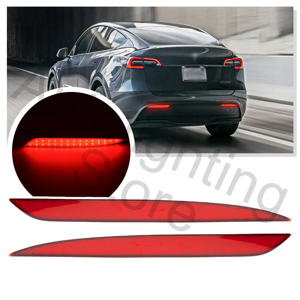 

2PCS LED rear bumper reflecter stop Light For Tesla Model Y 2020-2024 rear stop light brake light