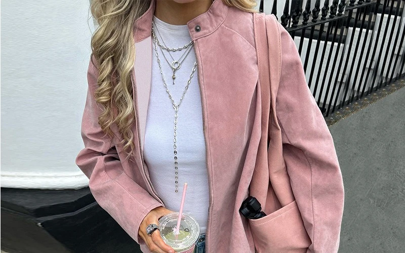

2025 New Long Sleeved Casual Solid Color Versatile Autumn and Winter Women's Coat