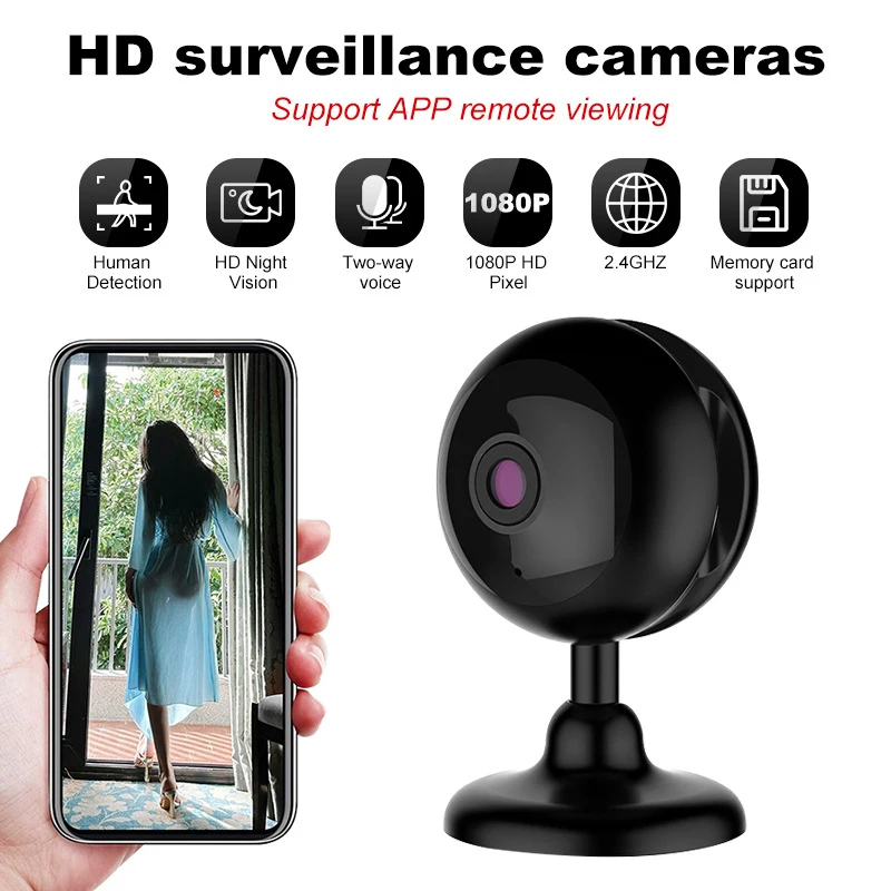 

Крытая мини-беспроводная Wi-Fi HD-камера, умный дом, голосовой домофон, маленькая няня, IP-камера ночного видения, оповещения о движения, миниатюрная камера