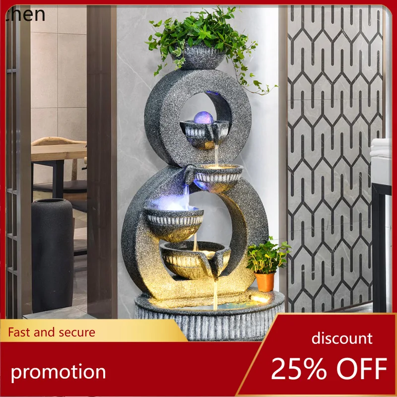 

HXL Living Room Entrance Decoration Flowing Water Light Luxury Landscape Floor Ornament