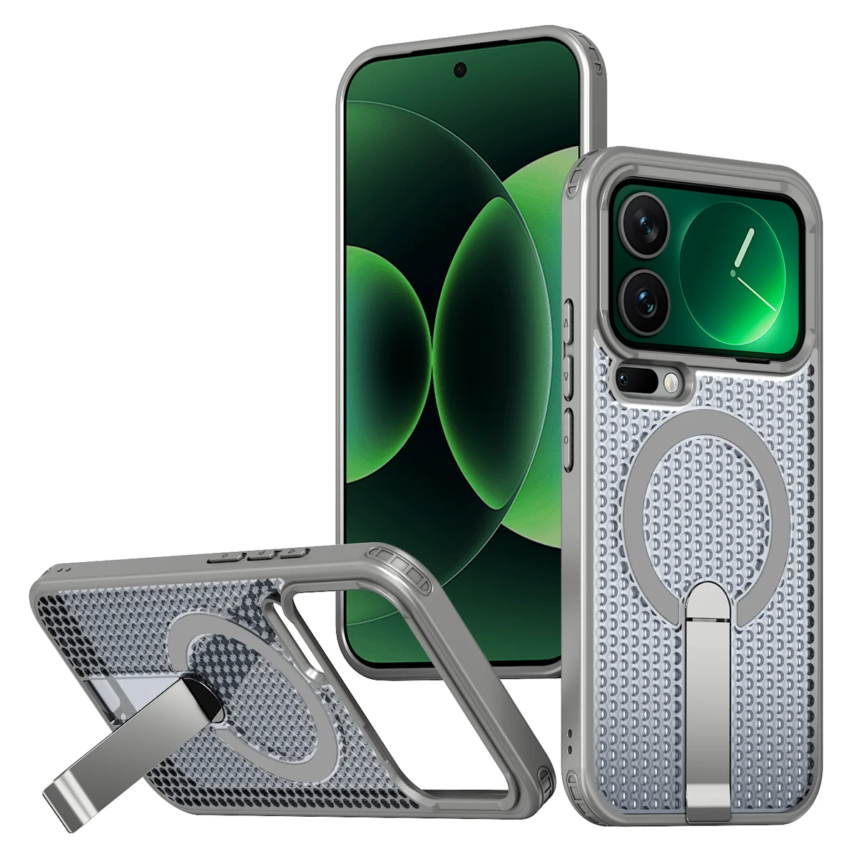 Kühlende Wärmeableitung Magnetische Magsafe-Handyhülle für Xiaomi 17 ProMax 15T 14T Pro Stoßfeste Versteckte Halterung Transparente Abdeckung