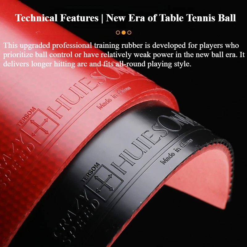 Huieson CRAZY SPEED Table Tennis Rubber Sheet Pimples in Training Ping Pong Rubber with High-Elastic Sponge for Loop & Control - view 3