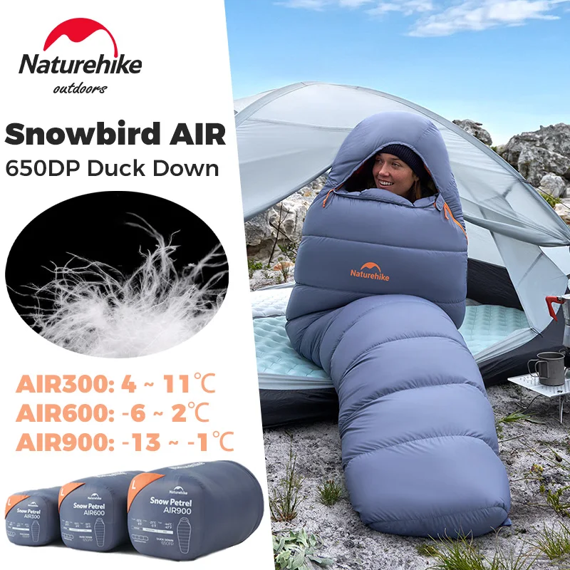 Naturehike Snowbird AIR Down Sleeping Bag Adult Outdoor Camping Lightweight Cold-Resistant Mummy Duck Down Winter Sleeping Bag