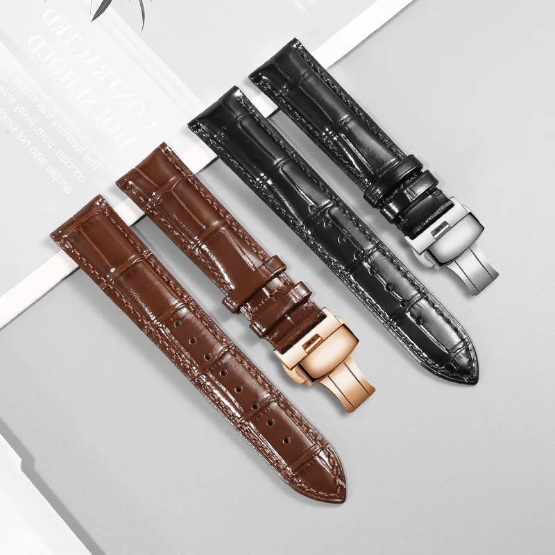 Universal Genuine Leather Watch Strap 12/13/14/15/16/17/18/19/20/21/22/23/24mm Soft Cowhide Watch Strap For Men and Women