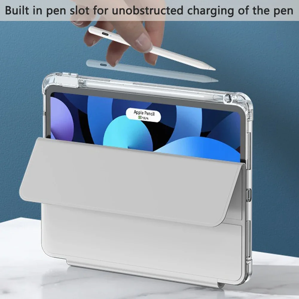 Para ipad air 11 2025 pro 11 12.9 13 ipad 10th gen 10.9,10.5 10.2 9th 8th 7th 6th 5th 9.7 polegadas mini 6 capa inteligente com suporte para caneta