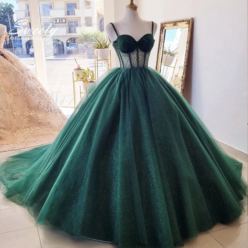 Prom Party Dresses Princess Shinning Wedding Ball Prom Gown Sweetheart Neck Sleeveless Button Luxury Bride Gowns Evening Dress