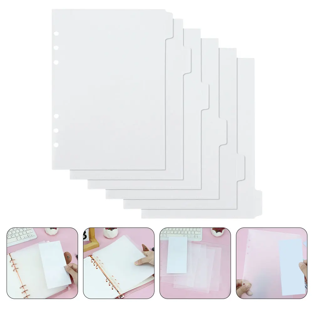 

6 Sheets Frosted Budget Binder Pockets Binder Inserts Portable Organizer for Card Credit Card Storage