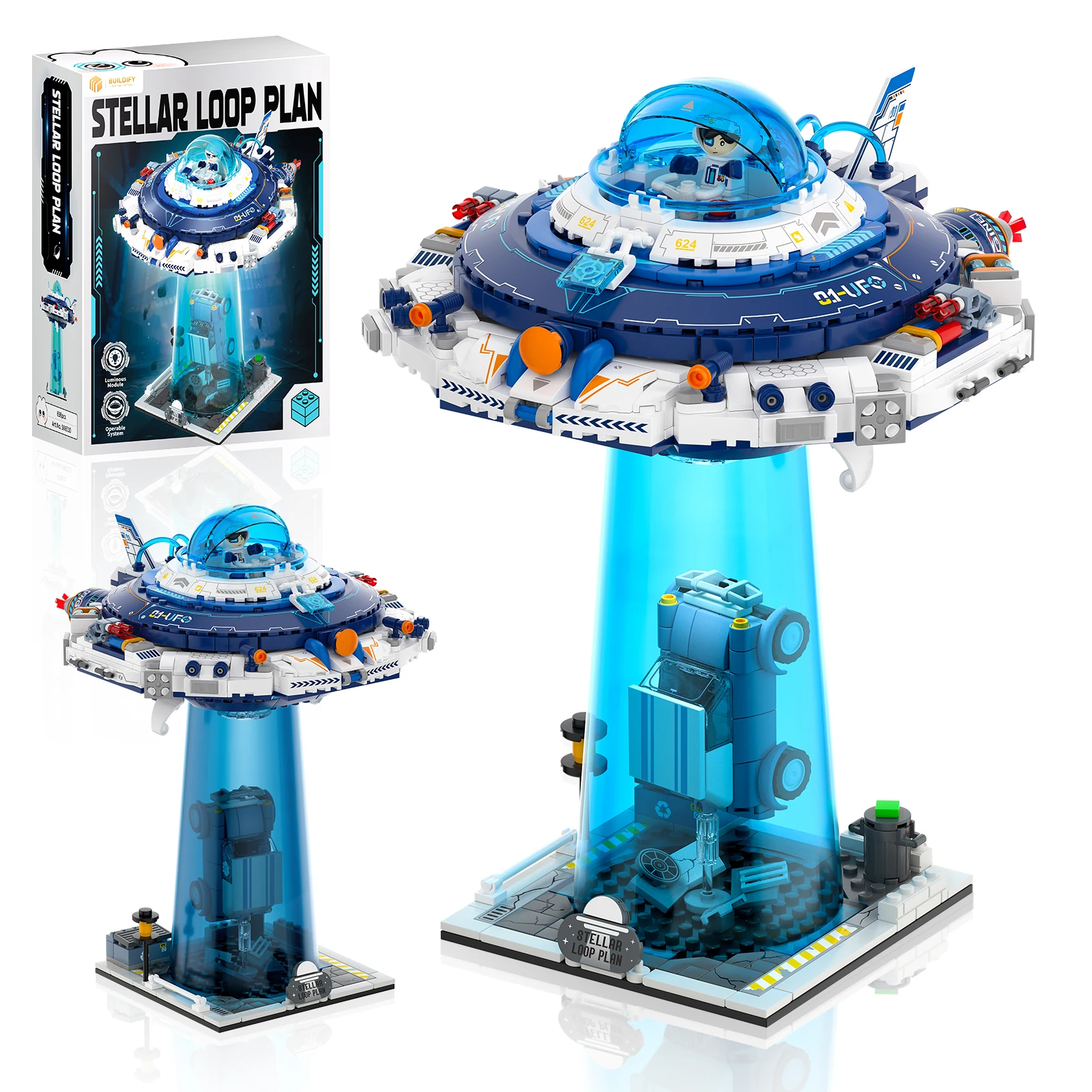

UFO Space Spaceship Building Set , 698Pcs Galaxy Interstellar Starship Kit for Kids 8+, Flying Saucer Toy for Adults Space Lover