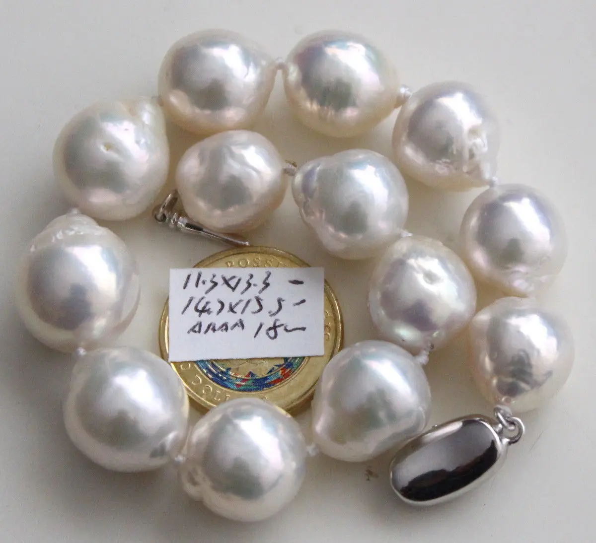 Classic12mm South Sea White Pearl Bracelet 7.5-8\