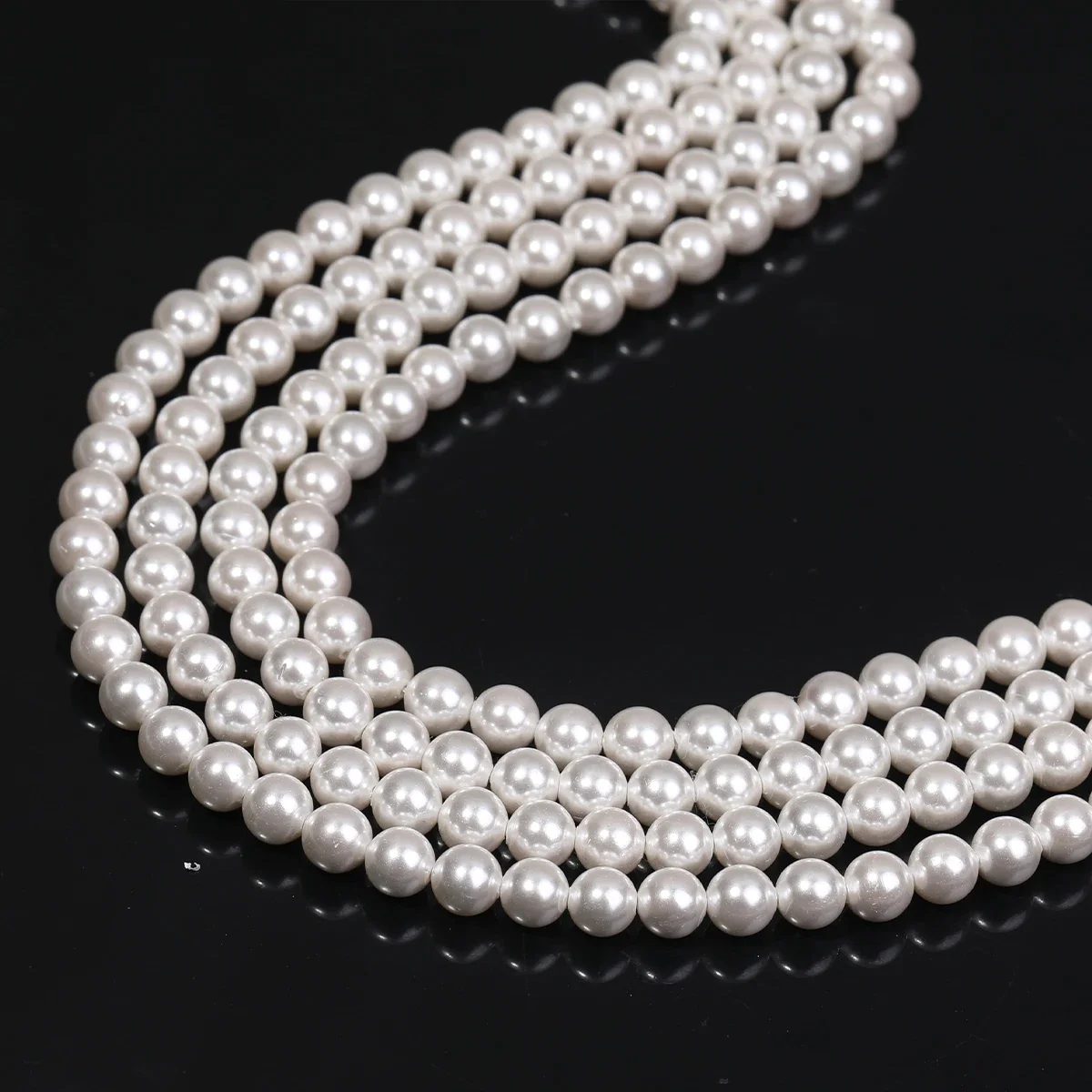 

6 мм круглая форма бусины-ракушки жемчуг свободная прокладка из бисера для изготовления ювелирных изделий DIY браслет ожерелье аксессуары ручной работы 1 полоса