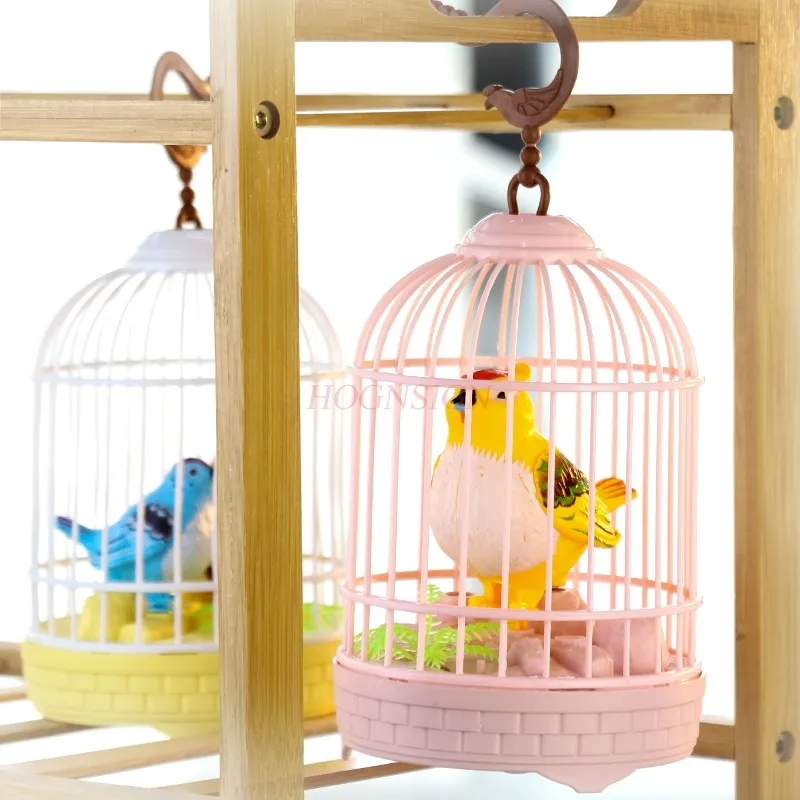 Voice controlled induction bird children's electric pet toy simulation bird cage can call and speak parrot birthday gift