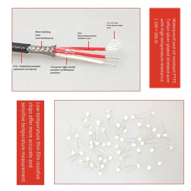 

【ГЛАД】 PT100 Датчик RTD, криогенное измерение температуры, водонепроницаемость от -200 до 260 ° C для хранения жидкого азота и холода