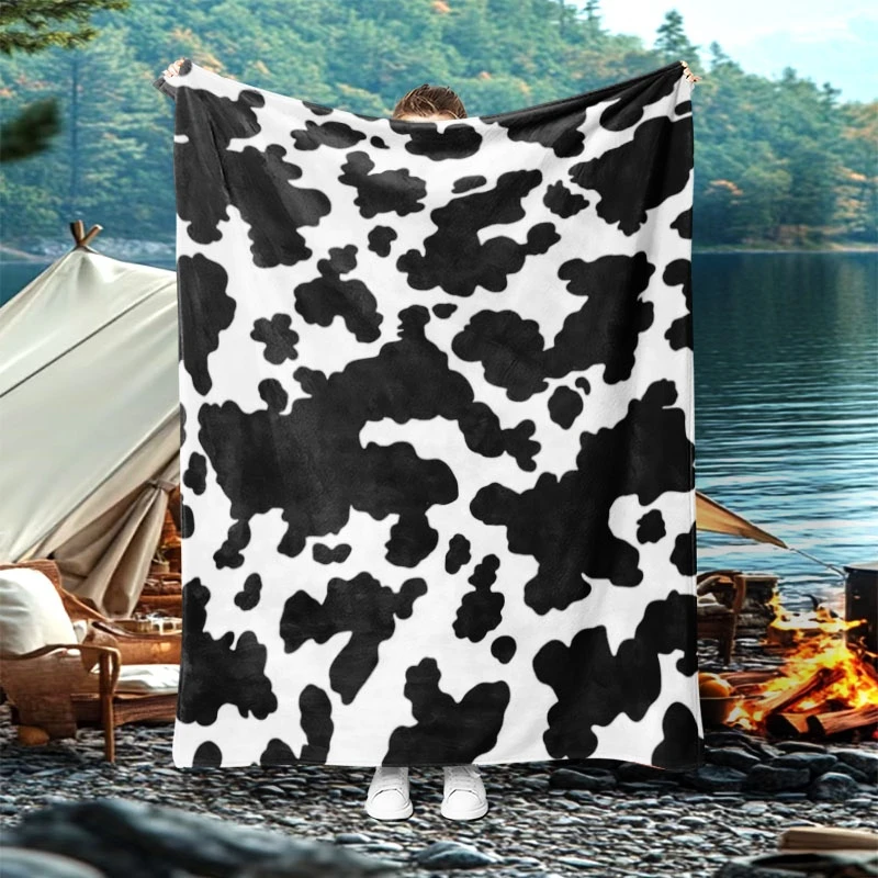 Classic Black White Cow Spot Throw Blanket,Soft Couch,Reading Nook Layer,Birthday Anniversary Home Casual Daily Keepsake