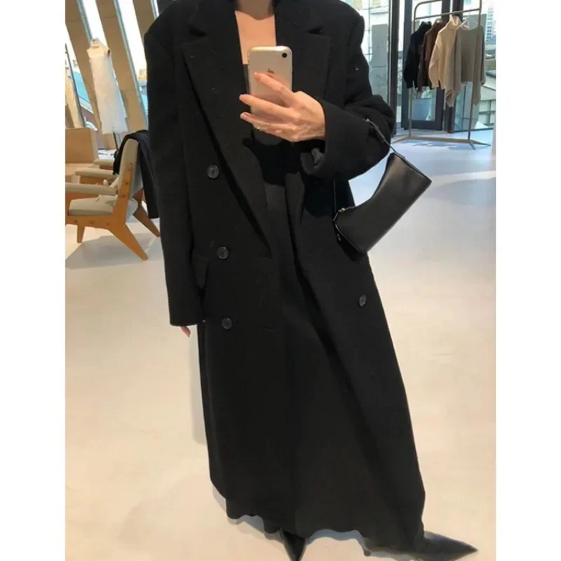 Fall and Winter New Windbreaker Double-breasted Wool Coat Long Coat