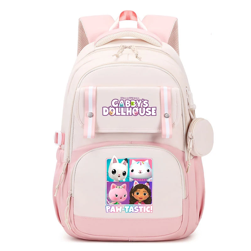 Plecaki Gabby's Dollhouse z nadrukiem anime, plecaki z figurkami, kreskówkowe torby na ramię dla uczniów szkół podstawowych, duże plecaki szkolne dla chłopców i dziewcząt, tornistry