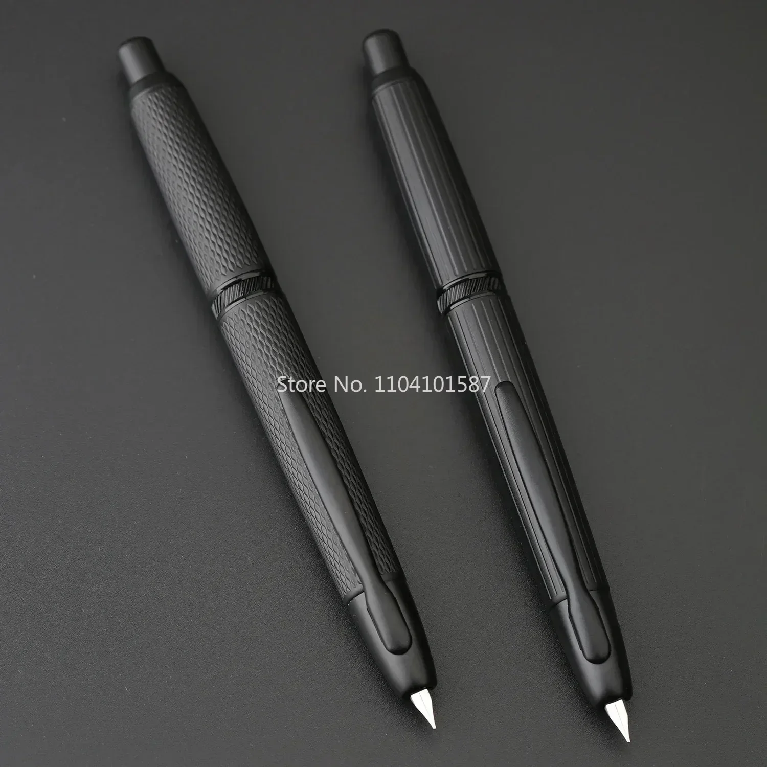 NEW MAJOHN A1 Press Fountain Pen Black Metal Baking Paint 0.38-0.4mm Nib Calligraphy Pen Stationery Business Writing Gift