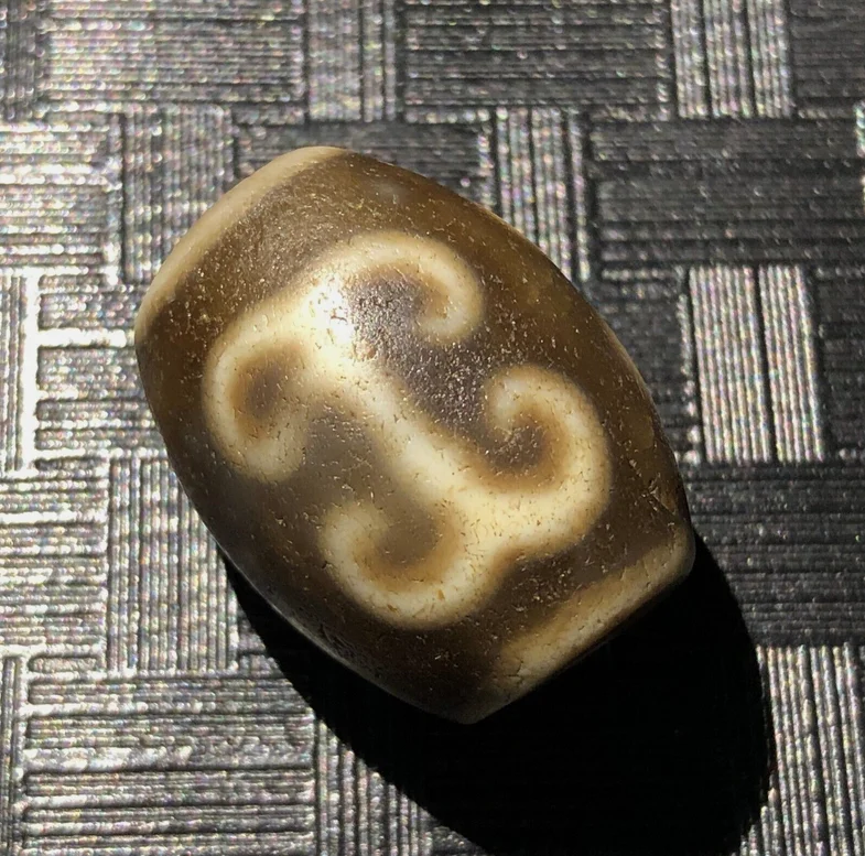 Magic Power Tibetan Old Agate Ruyi Totem dZi Bead 21*27mmC2050