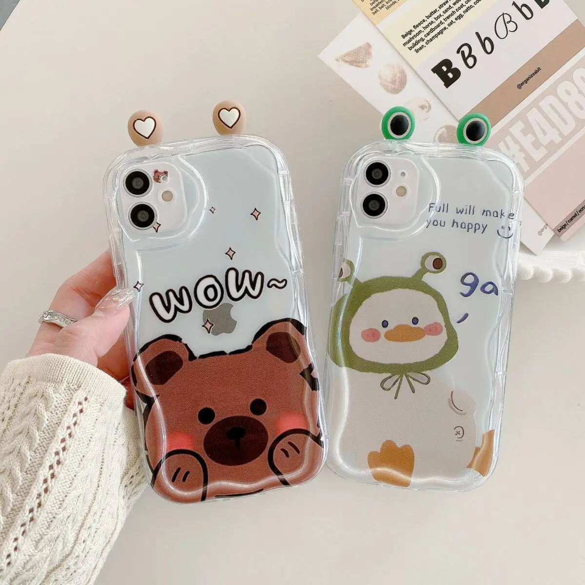 เคสสำหรับ OPPO A98 A78 5G F9 A38 A58 A1K Reno 7 4G 8Z 7Z 8 Pro 8T Reno 5 6 Lite 5F 4 6เคส3D รูปหมีเป็ดน่ารัก
