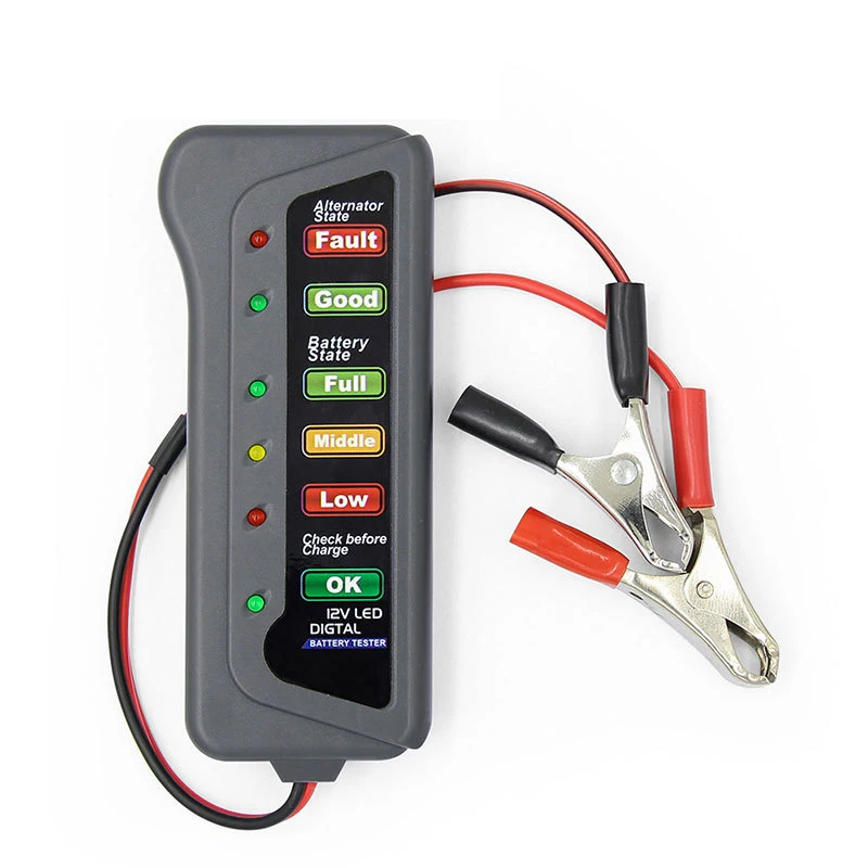 12V Automotive Car Battery Tester LCD Digital Test Analyzer Auto System Analyzer Alternator Cranking Check