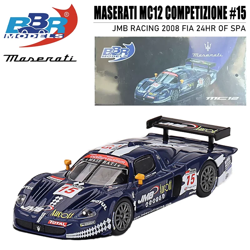 

BBR 1/64 New Maserati MC12 Competizione #15 JMB Racing 2008 FIA 24Hr of Spa Alloy Toy Motor Vehicle Diecast Metal Model Gifts