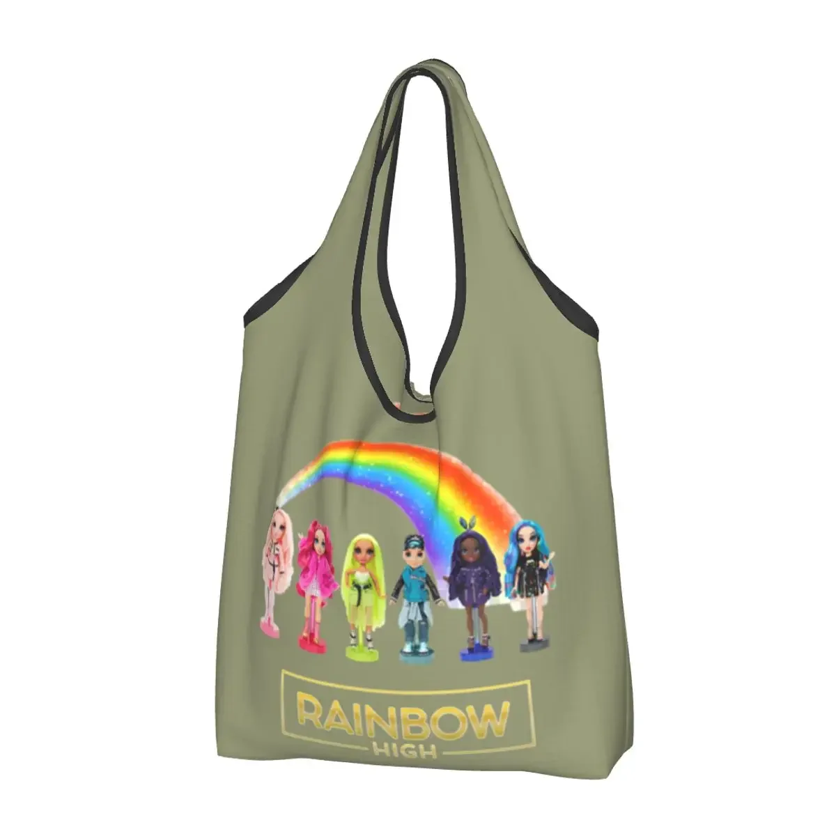 Rainbow High Cool Dolls Bolsa de compras portátil Bolsa de compras reutilizable Bolso de compras Bolso de hombro
