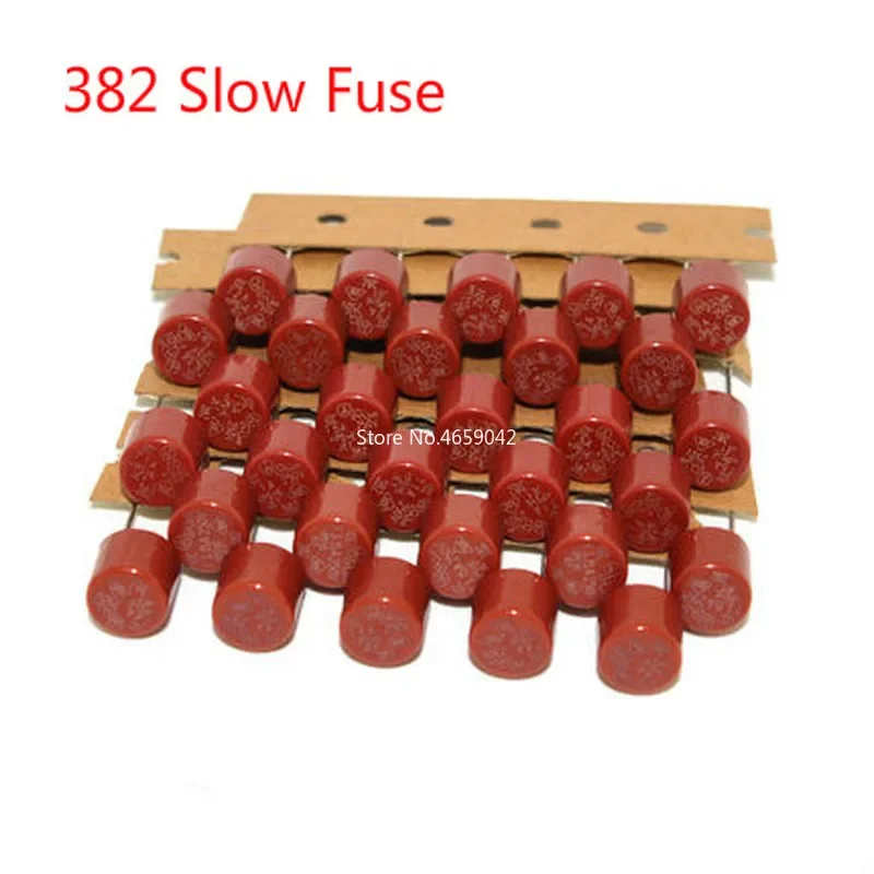 10pcs 382 Slow Blow Cylindrical Fuse 250V T0.5 1A 2A 3.15A 4A 5A 6.3A 8A 10Amp for LCD TV Power PCB