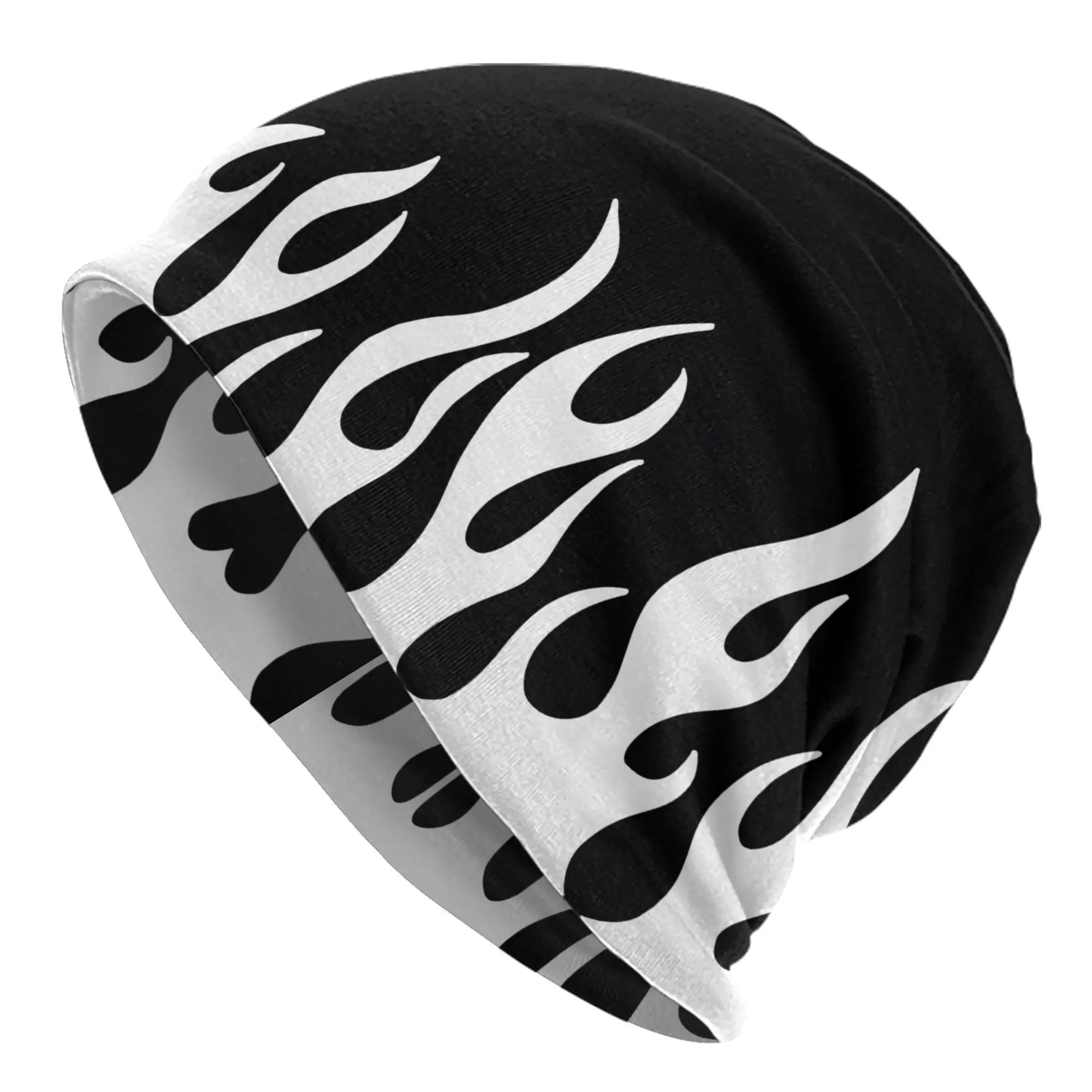 Hip Hop Burning Flames Spring Autumn Soft Hats Bonnet Sport Pullover Breathable Fitness Turban Warm Running