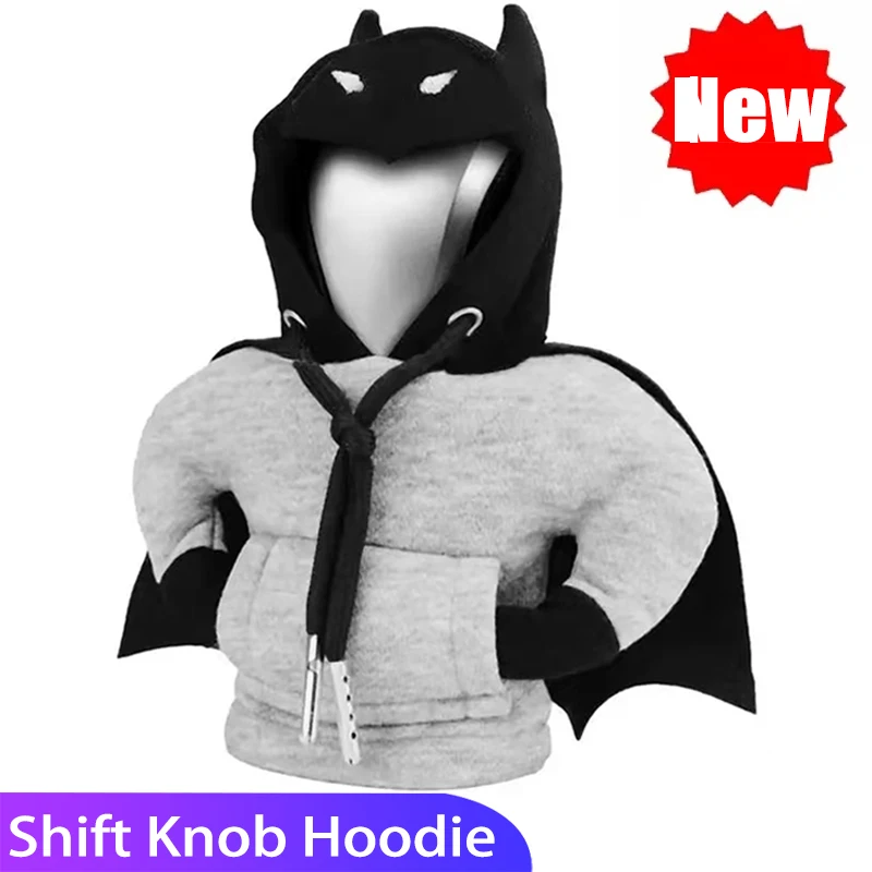 2024 Bat Shift Lever Collars Hoodie Car Gearshift Lever Cover Change Lever Sweatshirt Gearshift Cover Hoodie Gear Knob Sweater