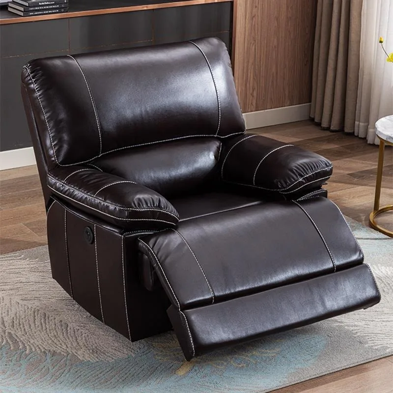 First-class multi-functional electric space chair, leather living room leisure office massage recliner, single sofa rocking