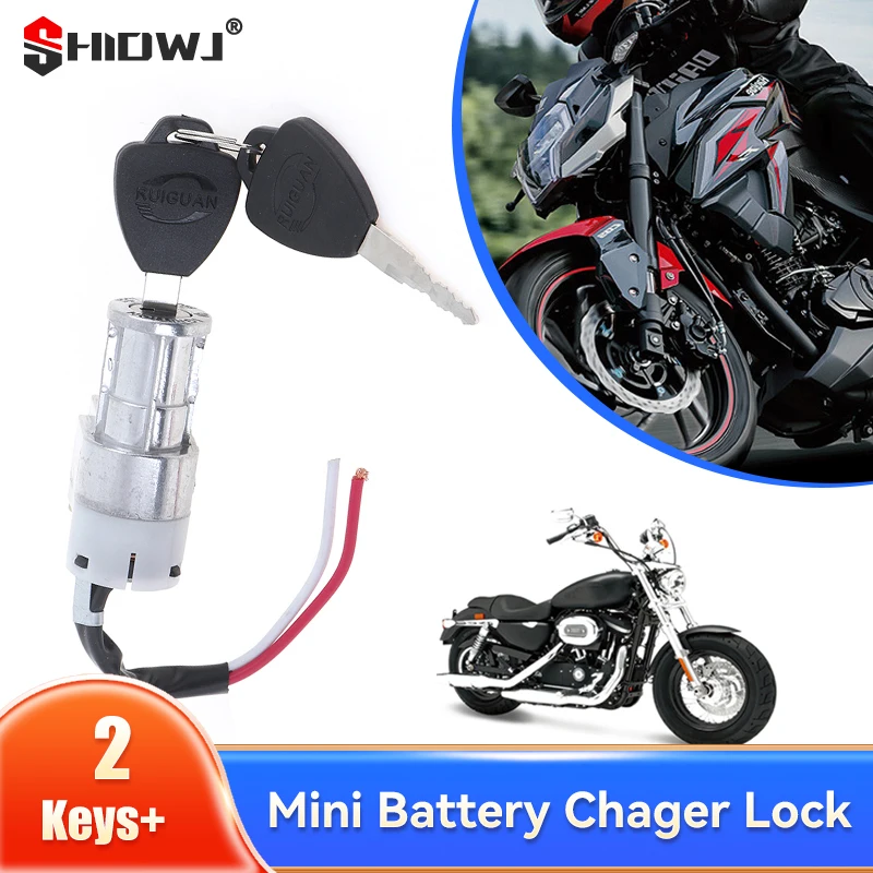 De alto Desempenho Universal Chager Bateria Mini Bloqueio Com Chaves 2 Para Motocicleta Scooter Elétrico Da Bicicleta E moto-Trava Elétrica