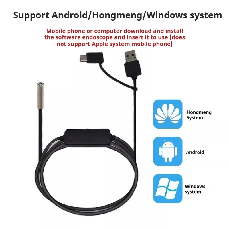 3.9 مللي متر HD طويل 1.5 متر Borescope كاميرا إصلاح السيارات أنابيب الصرف الصحي الصناعية التفتيش التحقيق USB اتصال أندرويد الهاتف المحمول