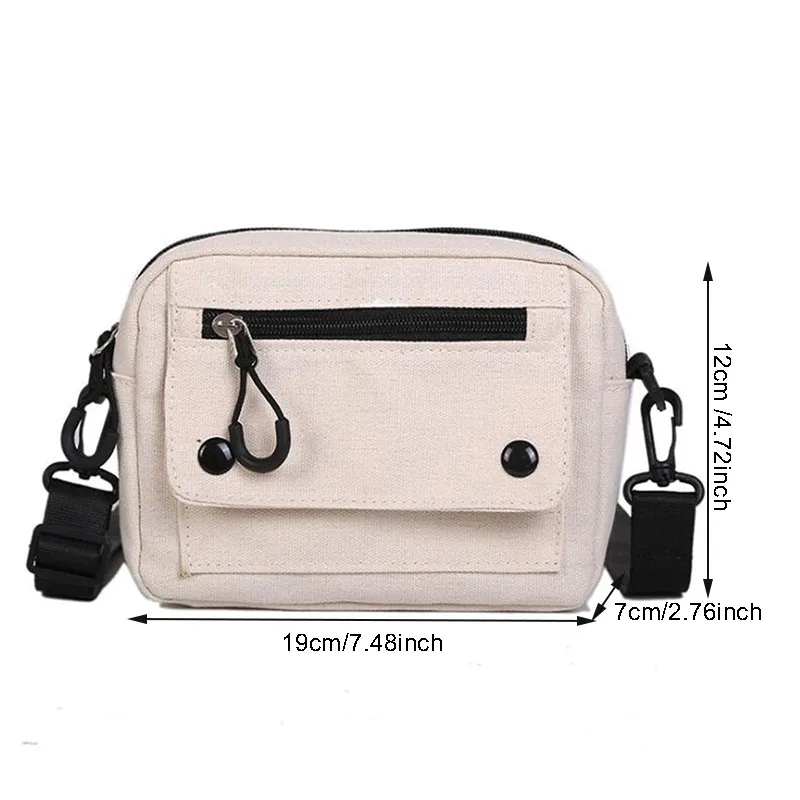 Kobiety płócienne torebki koreański Mini torba studencka telefon komórkowy prosty mała torba typu Crossbody Casual damski torba na ramię na zamek