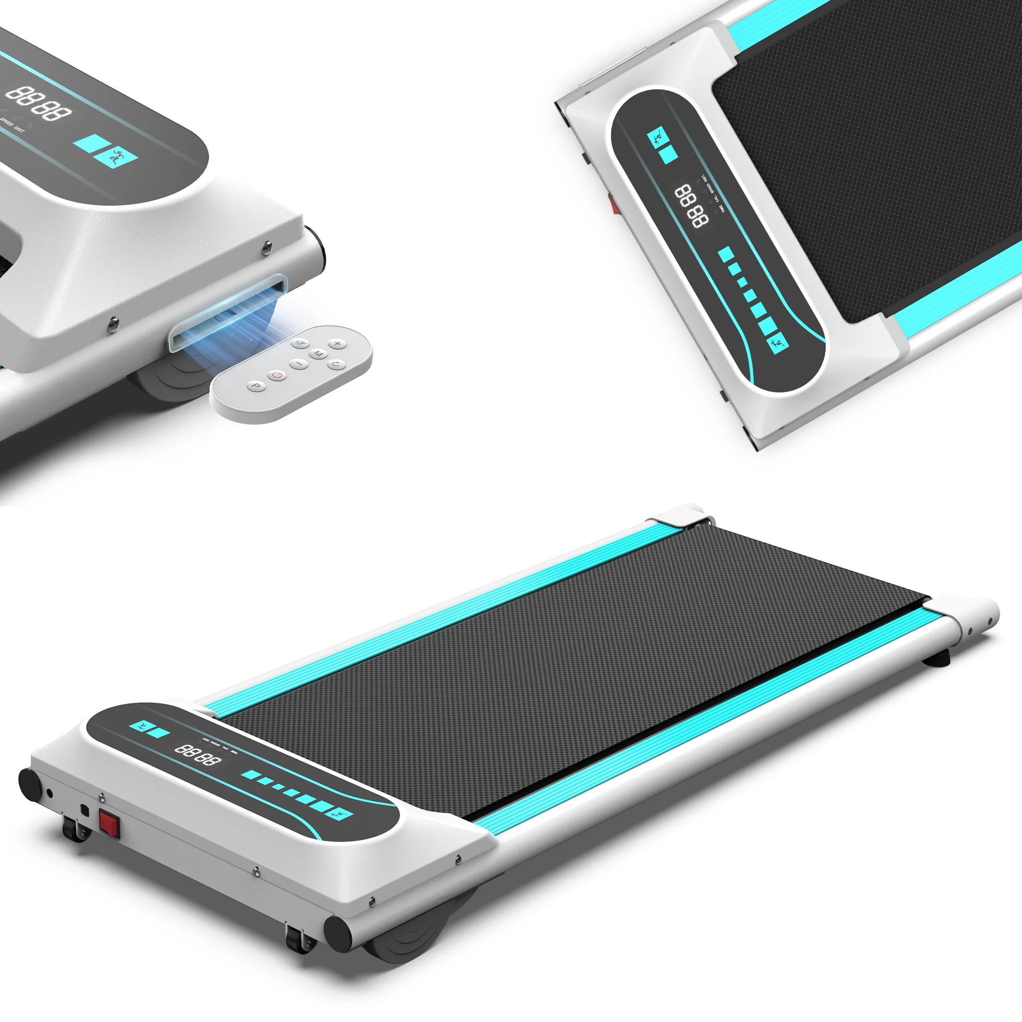 

Modern Quiet Electric Running Machine 3-Level Incline Walking Pad with Remote Indoor Fitness